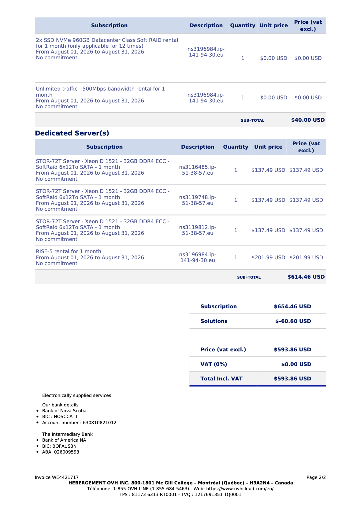 Invoice WE4421717 page 2